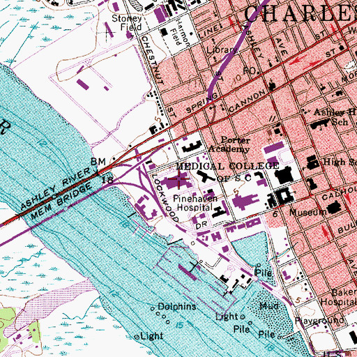 Topographic Map of Ralph H Johnson Veterans Affairs Medical Center, SC