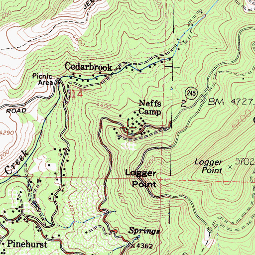 Topographic Map of Neffs Camp, CA