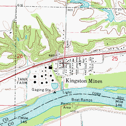 Topographic Map of Timber - Hollis Fire Protection District Kingston Mines Station, IL