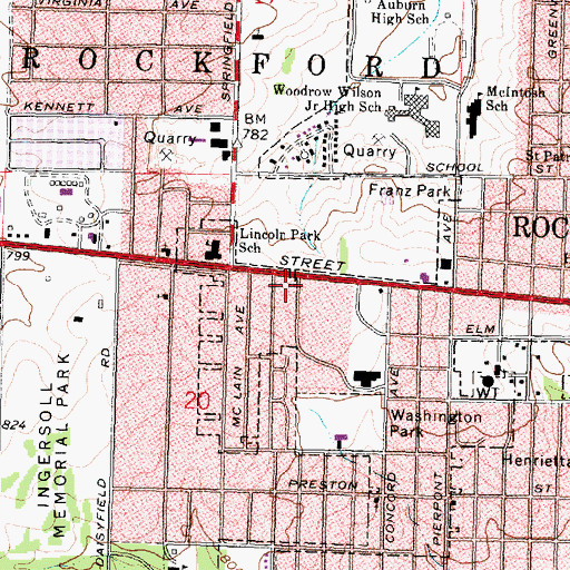 Topographic Map of West Suburban Fire Protection District, IL