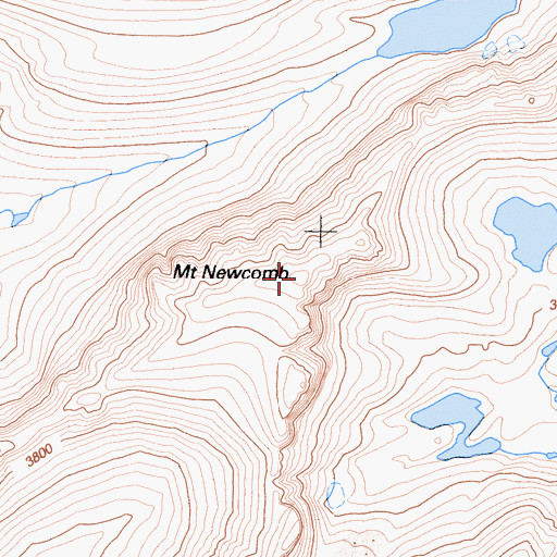 Topographic Map of Mount Newcomb, CA