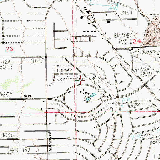Topographic Map of United States Department of Veterans Affairs - Southern Nevada Healthcare System Pahrump Clinic, NV