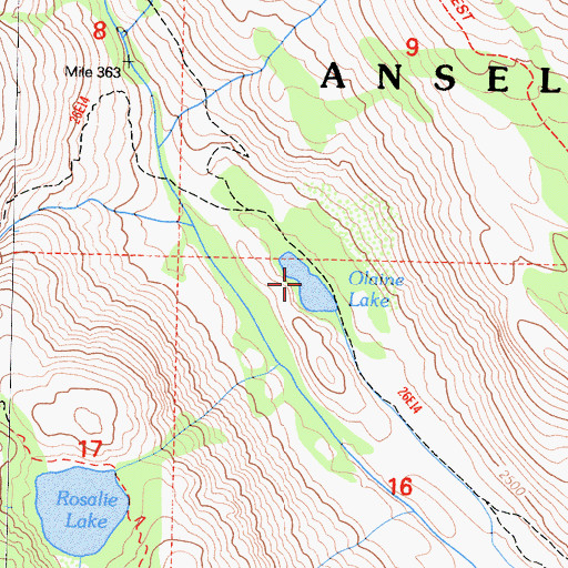 Topographic Map of Olaine Lake, CA