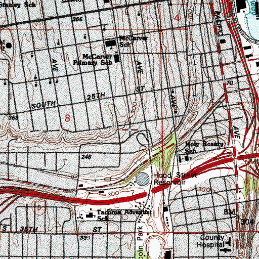 Topographic Map of Rural Metro Ambulance, WA