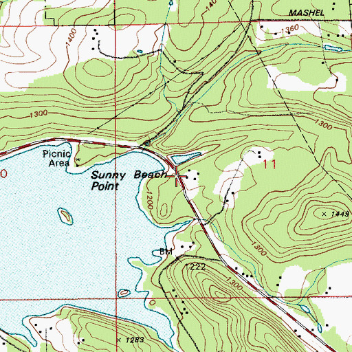 Topographic Map of Pierce County Fire District 23 Station 3, WA