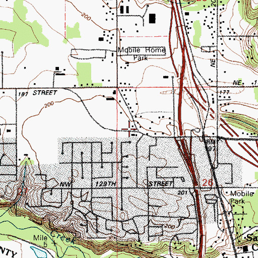 Topographic Map of Clark County Fire District 6 Station 63 - Salmon Creek, WA