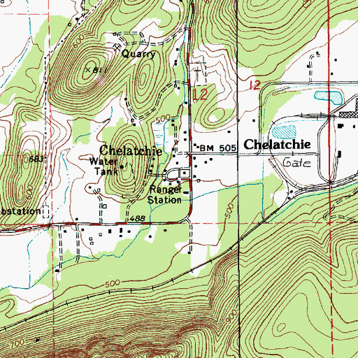 Topographic Map of Clark County Fire District 10 Station 2, WA