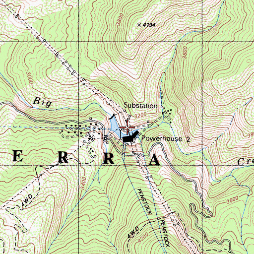 Topographic Map of Ordinance Creek, CA