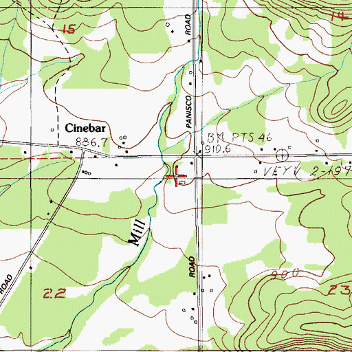 Topographic Map of Lewis County Fire District 8 Station 4, WA