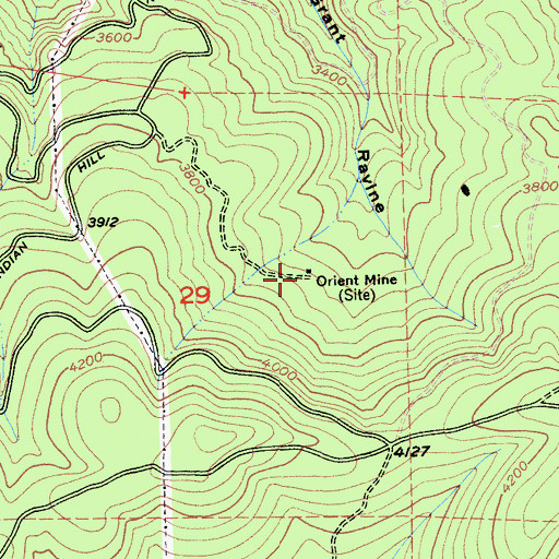 Topographic Map of Orient Mine, CA