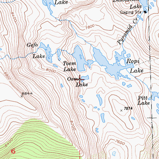 Topographic Map of Osma Lake, CA