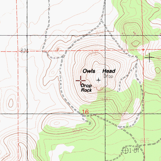 Topographic Map of Owls Head, CA