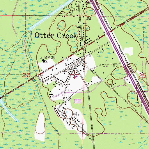 Topographic Map of Otter Creek Fire Department, FL