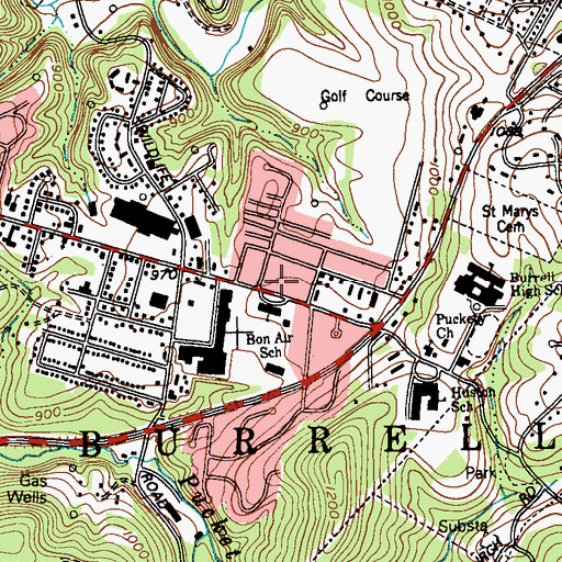 Topographic Map of Lower Burrell Fire Company 3, PA