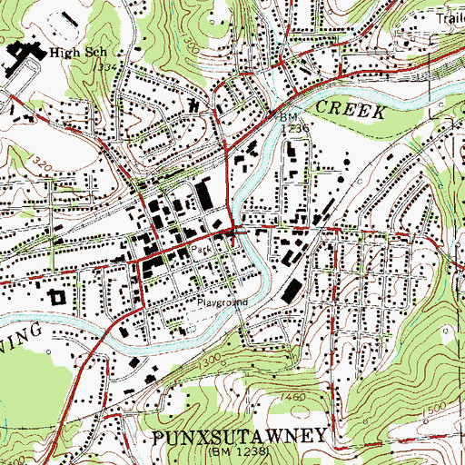 Topographic Map of Punxsutawney Central Fire Department Station 20, PA