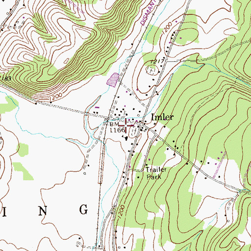 Topographic Map of Imler Area Volunteer Fire Company - Station 42, PA