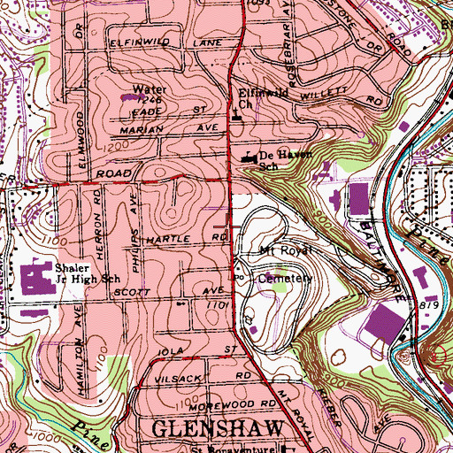 Topographic Map of Elfinwild Volunteer Fire Company Station 261, PA