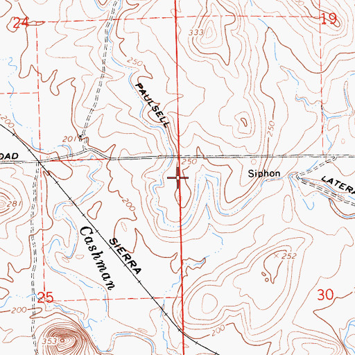 Topographic Map of Paulsell Lateral, CA