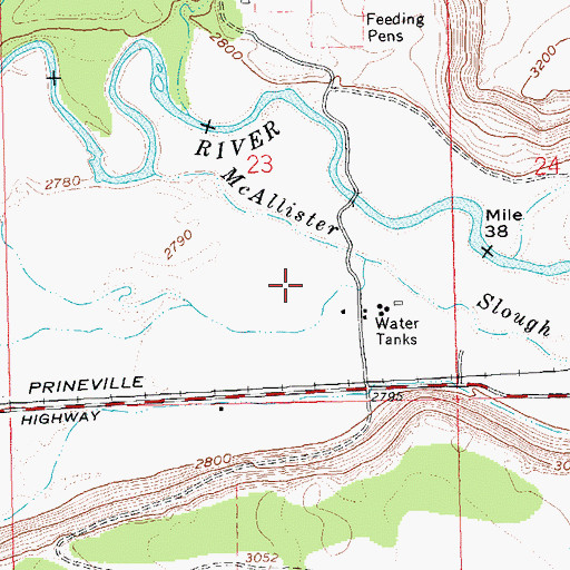 Topographic Map of River Run Ranch Airport, OR