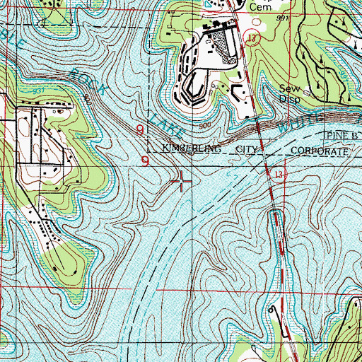 Topographic Map of Thomas Camp (historical), MO