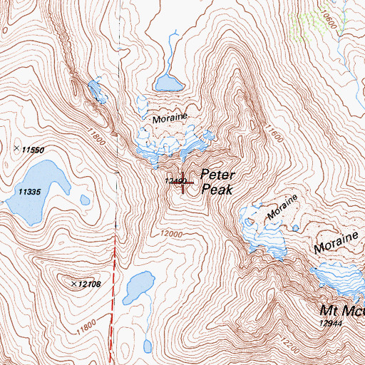 Topographic Map of Peter Peak, CA