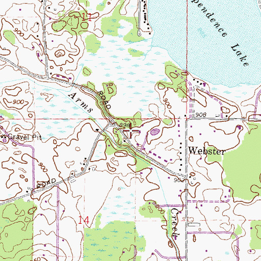 Topographic Map of Thomas and Lowe Cemetery, MI