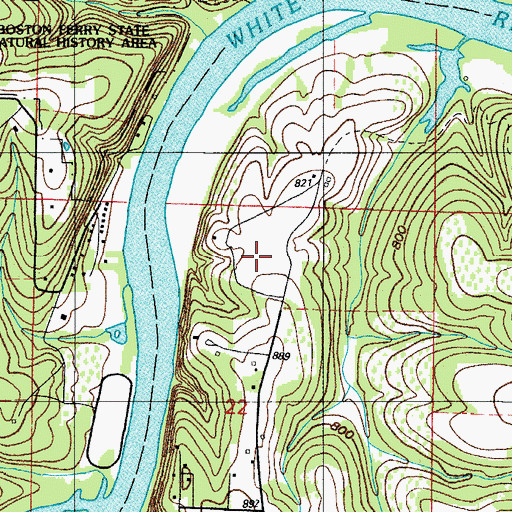 Topographic Map of Oak Wood (historical), MO