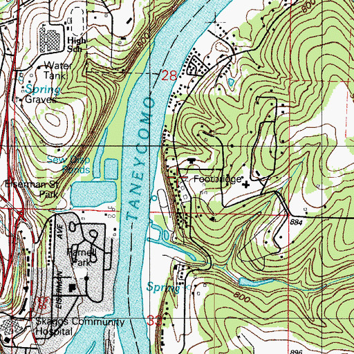 Topographic Map of Browns Landing (historical), MO