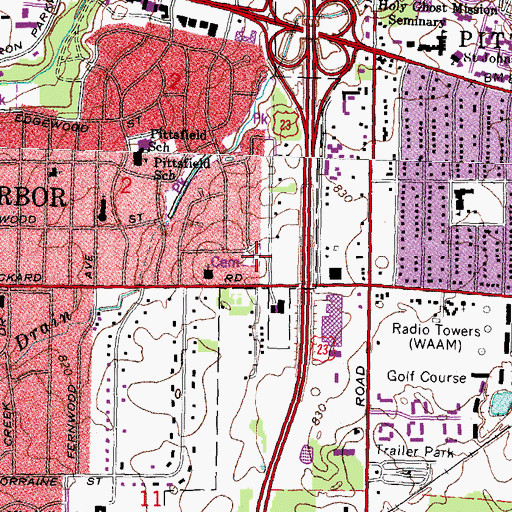 Topographic Map of Historic Terhune Graveyard, MI