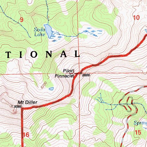 Topographic Map of Pilot Pinnacle, CA