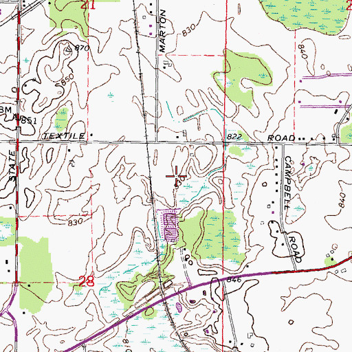 Topographic Map of Marsh View Meadows, MI