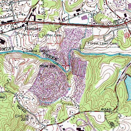 Topographic Map of Enka Quarry, NC