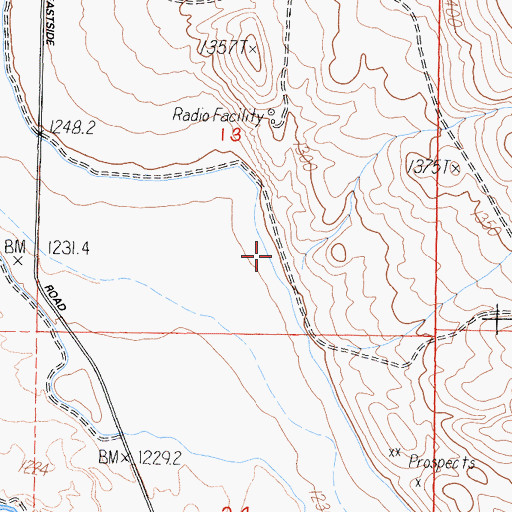Topographic Map of Poleta Canyon, CA