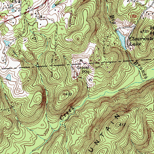 Topographic Map of Mellott Gravel Pit, NC