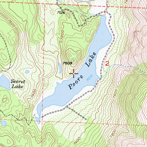 Topographic Map of Poore Lake, CA