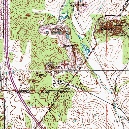Topographic Map of Maple Hill Quarry, IN