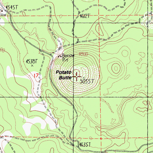 Topographic Map of Potato Butte, CA