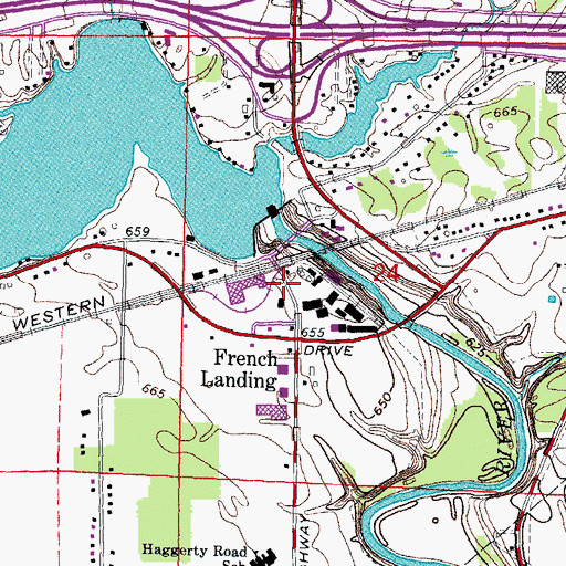 Topographic Map of French Landing Station (historical), MI
