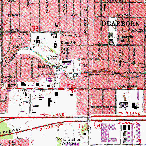 Topographic Map of Frank Swapka Park, MI