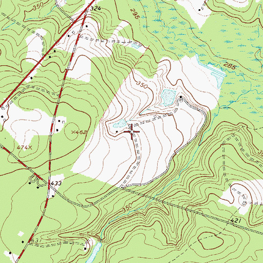 Topographic Map of Jumping Branch Farm, SC