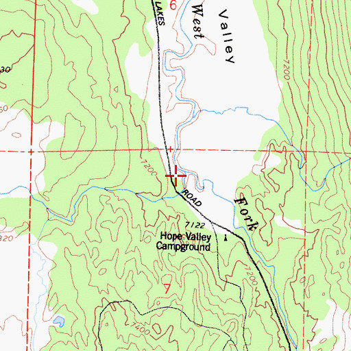 Topographic Map of Red Lake Creek, CA