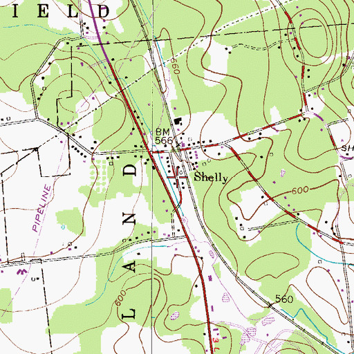 Topographic Map of Richland Township Fire and Rescue Station 56, PA