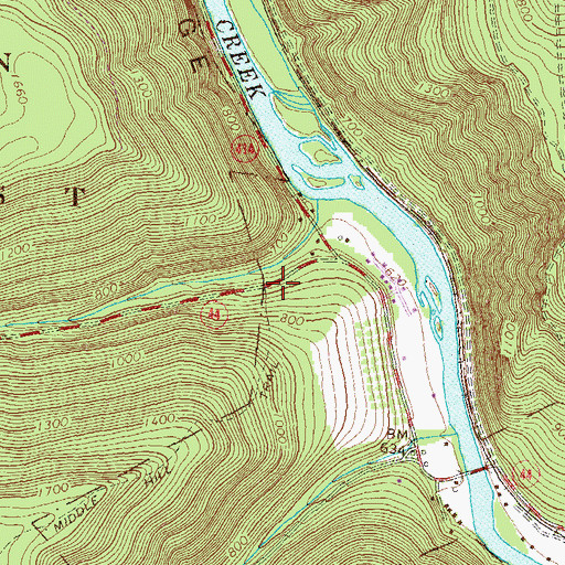Topographic Map of Pennsylvania Department of Conservation and Natural Resources District 12 Tiadaghton Forest, PA