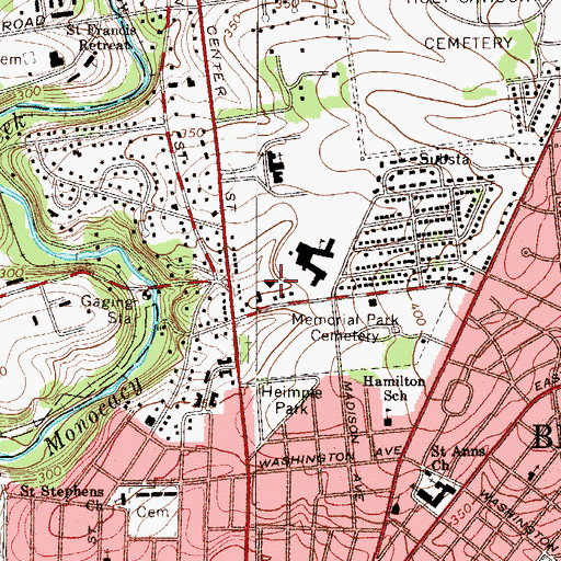Topographic Map of Bethlehem City Fire Department North Central Station, PA
