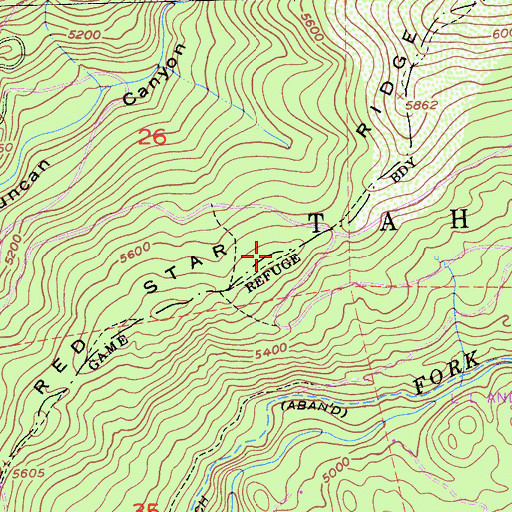 Topographic Map of Red Star Ridge, CA