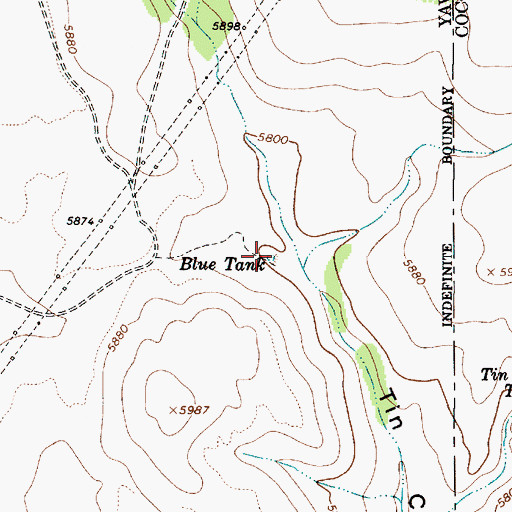 Topographic Map of Blue Tank, AZ