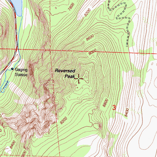Topographic Map of Reversed Peak, CA