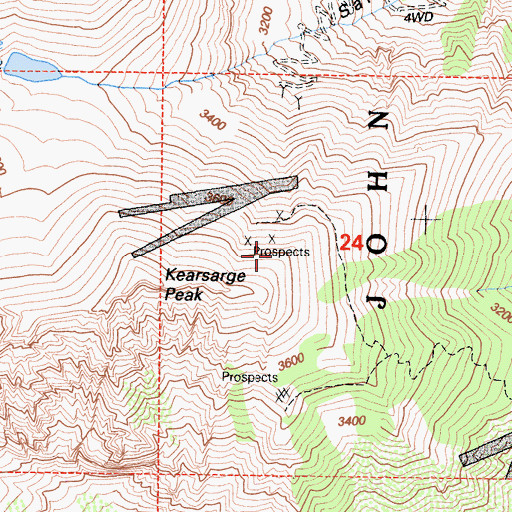 Topographic Map of Rex Montis Mine, CA