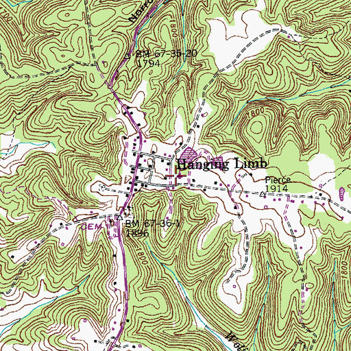 Topographic Map of Mountain Volunteer Fire and Rescue, TN