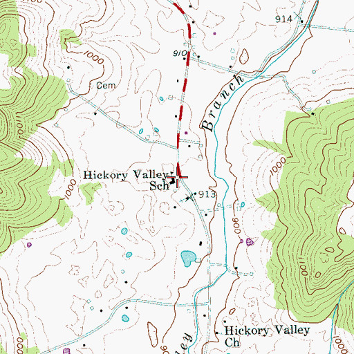 Topographic Map of Hickory Valley Fire and Rescue, TN